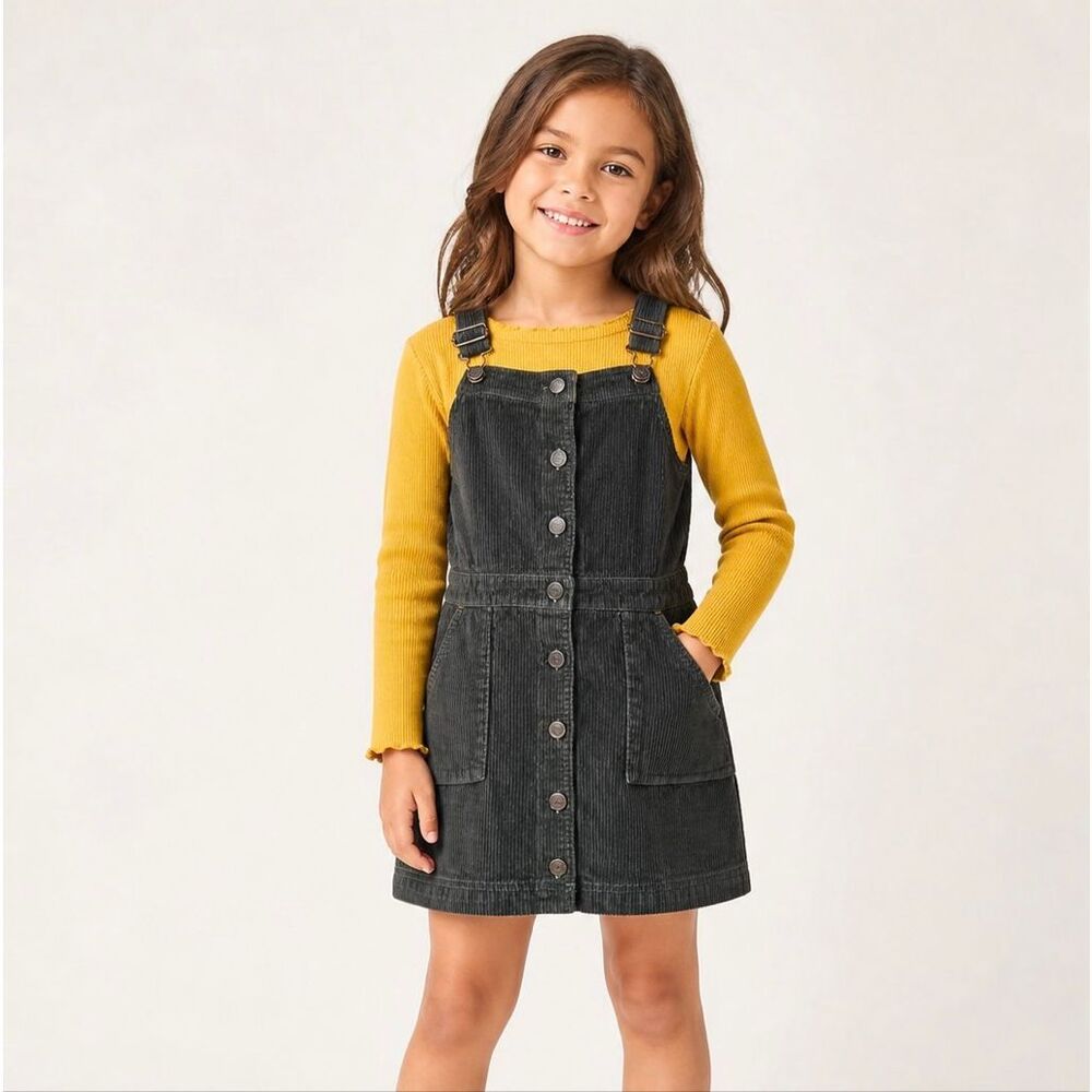 Boden Girls Corduroy Coveralls Dress 7 8 years